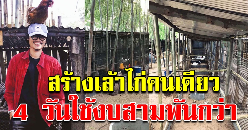 เล้าไก่ฟาร์มฉัน สร้างคนเดียว 4 วัน ใช้งบสามพันกว่า