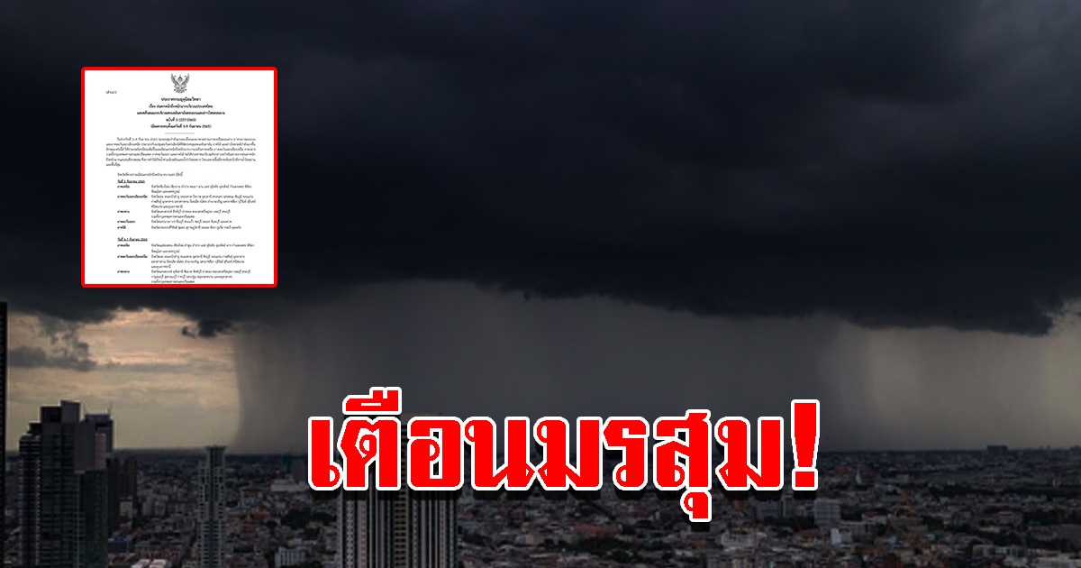 กรมอุตุฯ ประกาศฉบับที่ 3 เตือนมรสุมกำลังแรง พื้นที่เสี่ยงเตรียมรับมือ