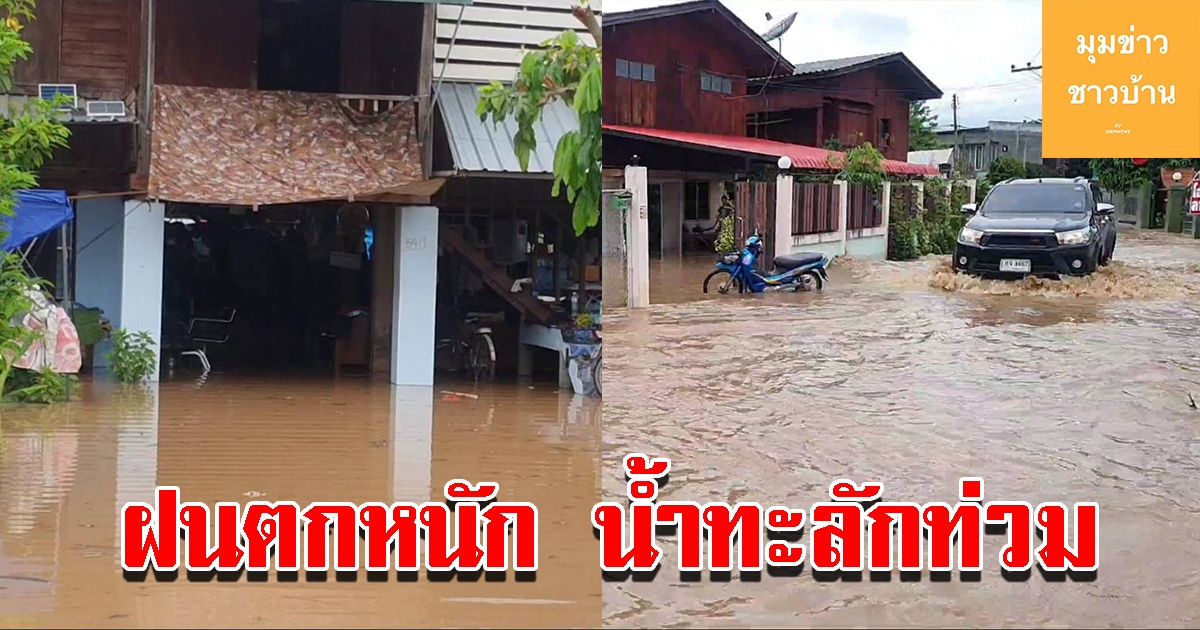 ฝนตกหนัก น้ำท่วมถนน บ้านเรือนไร่นาเสียหายยับ