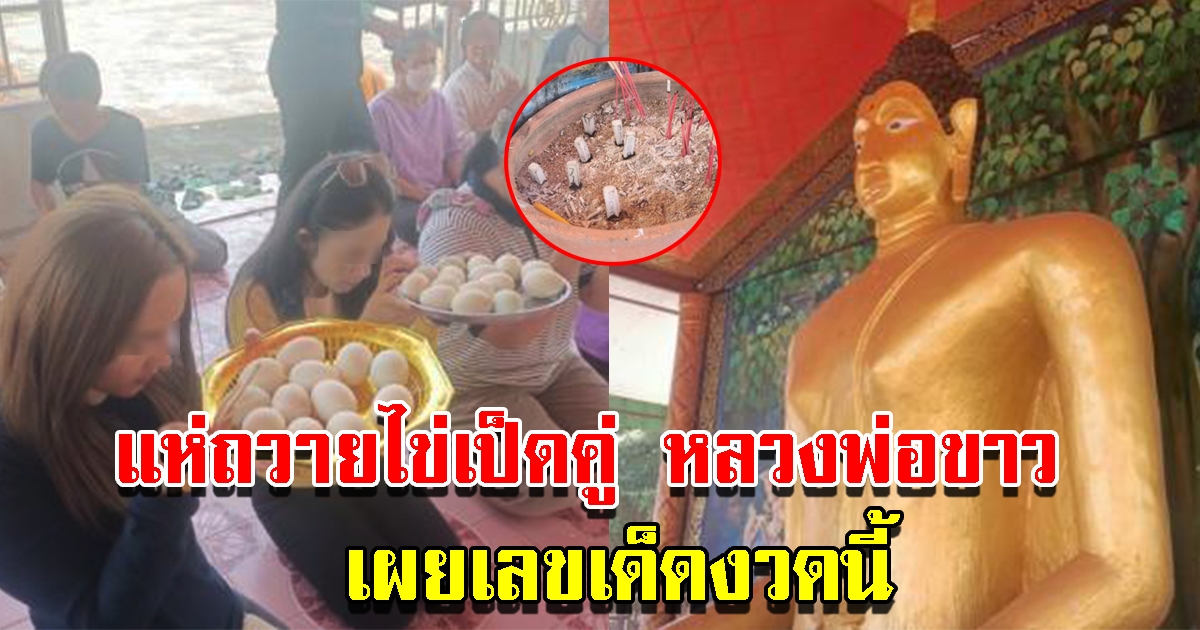 แห่ถวายไข่เป็ดคู่ แก้บนหลวงพ่อขาว พร้อมเผยเลขรอบนี้