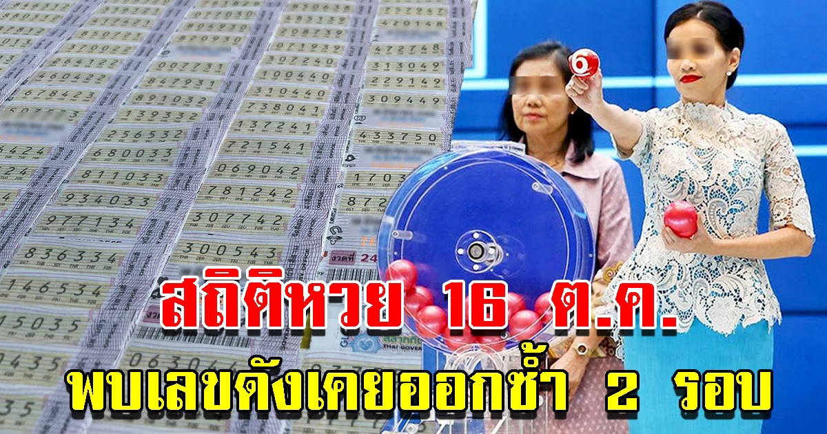 ส่องสถิติเลขออก วันที่ 16 พ.ย. ย้อนหลัง 10 ปี พบเลขเคยออกซ้ำมาแล้ว 2 รอบ