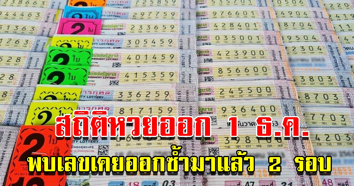 ส่องสถิติเลขออก 1 ธ.ค. ย้อนหลัง 10 ปี พบเลขเคยออกซ้ำมาแล้ว 2 รอบ