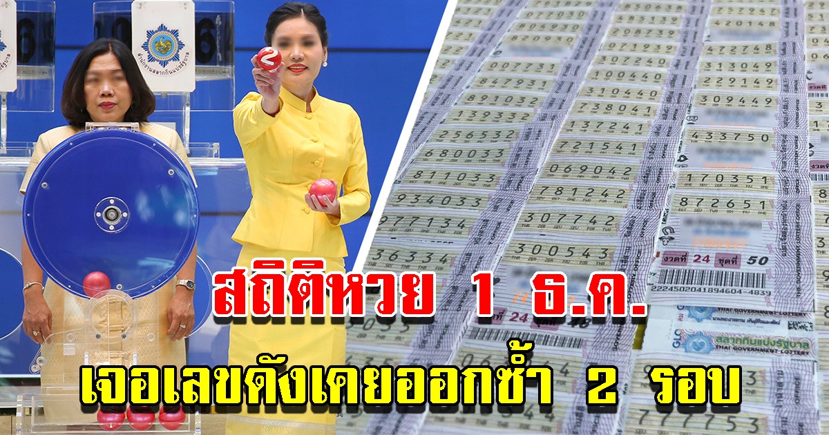 สถิติเลขออก 1 ธ.ค. ย้อนหลัง 10 ปี พบเลขดังเคยออกซ้ำมาแล้ว 2 รอบ