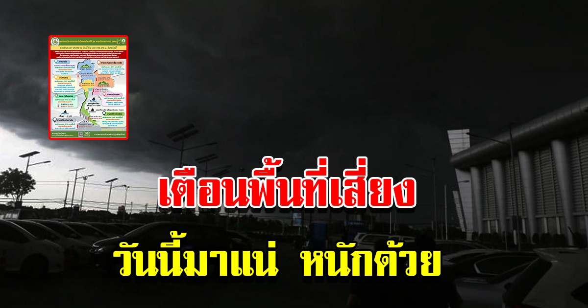 กรมอุตุฯ ประกาศเตือนพื้นที่เสี่ยงเจอฝนถล่มหนัก