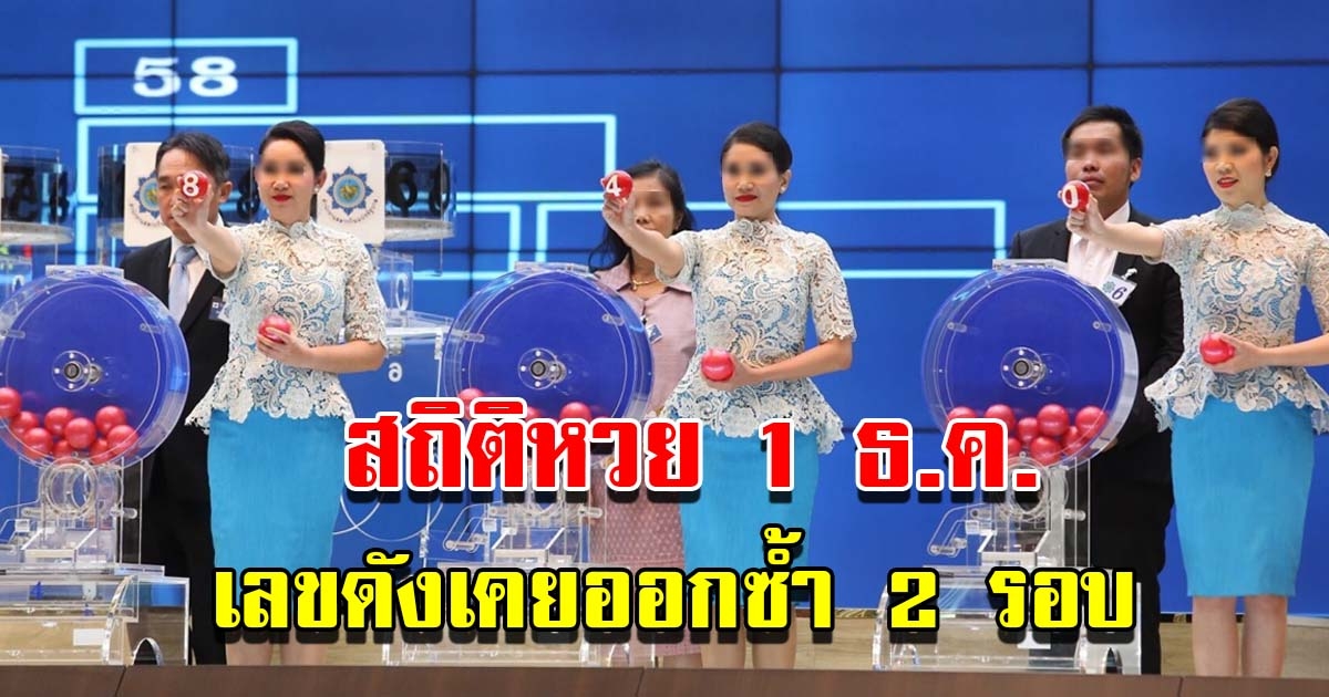 เปิดสถิติเลขออก 1 ธ.ค. ย้อนหลัง 10 ปี พบเลขดังเคยออกซ้ำมาแล้ว 2 รอบ