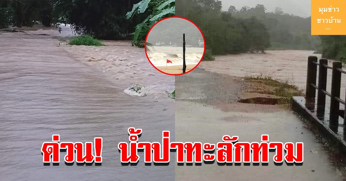 ฝนถล่มหนัก น้ำป่าไหลท่วมบ้านเรือน ถนน จนท.ช่วยเหลือประชาชนอย่างเร่งด่วน