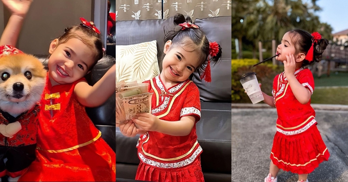 น่ารักสดใสสุดๆ น้องวาเลนติน่า ลูกสาว เอส กันตพงศ์ ในชุดแดงหมวยน้อย