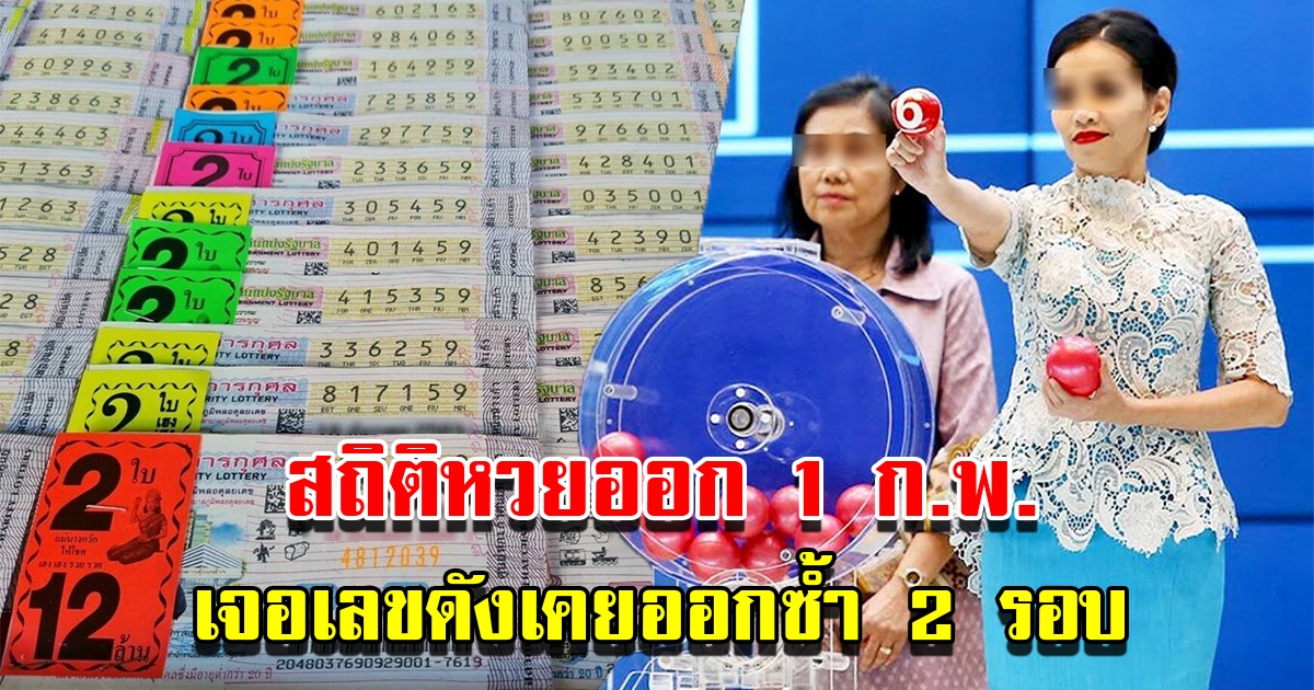 สถิติหวยออกวันที่ 1 กุมภาพันธ์ ย้อนหลัง 10 ปี พบเลขดังเคยออกซ้ำ 2 รอบ