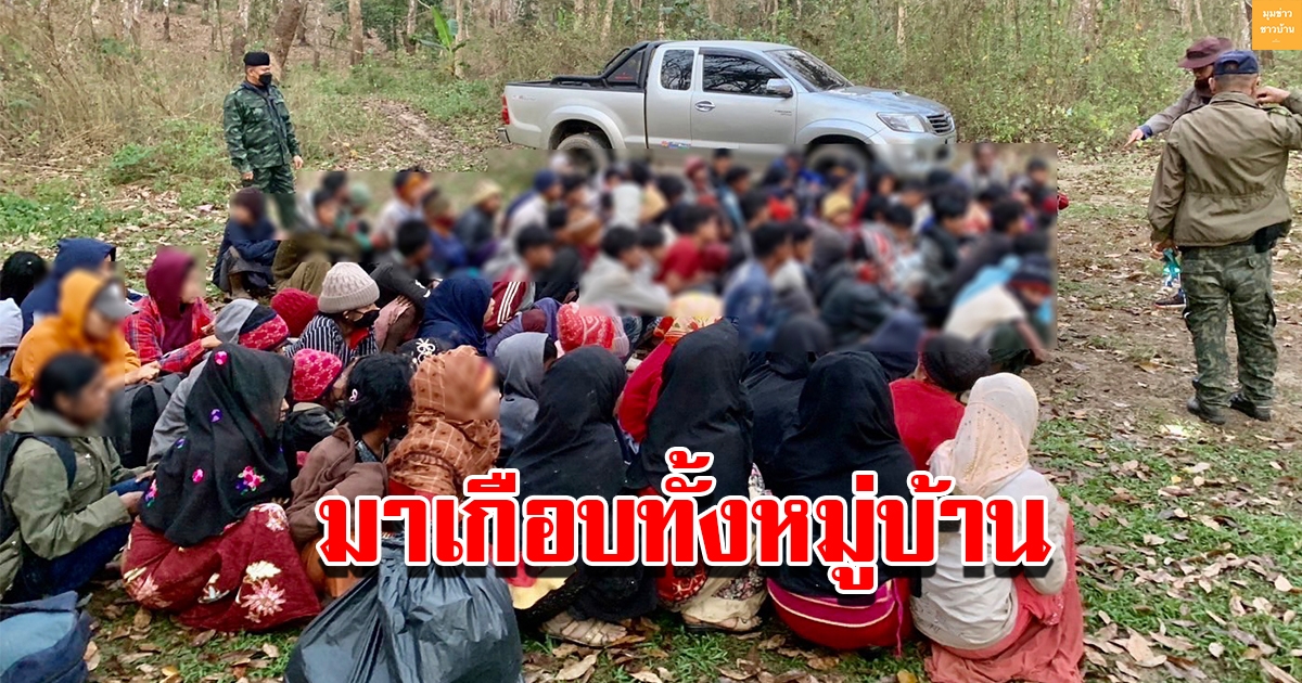 ทหาร ฉก.ลาดหญ้า ฝ่าลมหนาวนำจับ 94 แรงงานเมียนมา ลักลอบเข้าไทย