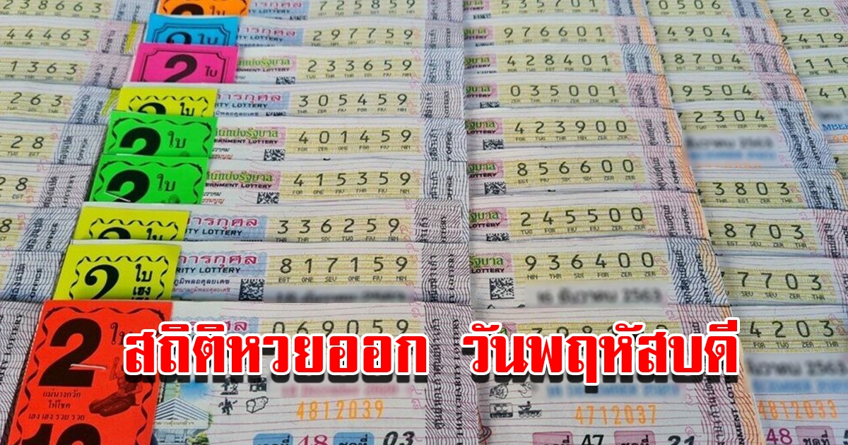 สถิติหวยออกวันพฤหัสบดี ย้อนหลัง 20 งวด พบเลขดังโผล่เพียบ