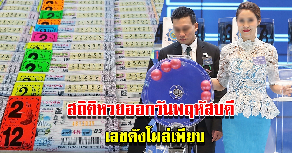 สถิติหวยออกวันพฤหัสบดี เลขดังโผล่เพียบ พบเคยออกซ้ำ 2 รอบ