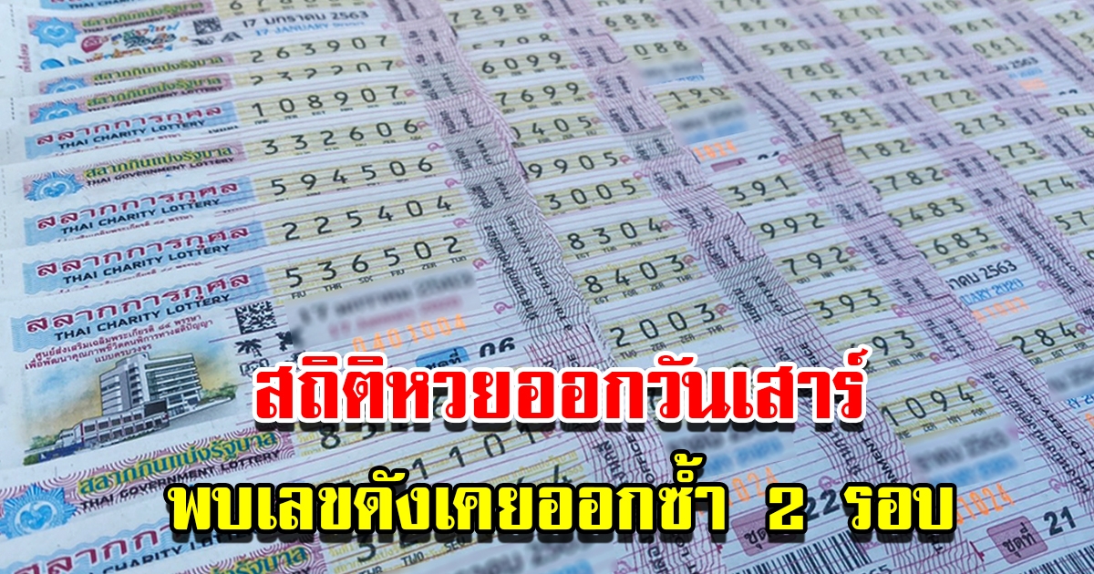 เปิดสถิติหวยออกวันเสาร์ พบเลขดังเคยออกซ้ำ 2 รอบ
