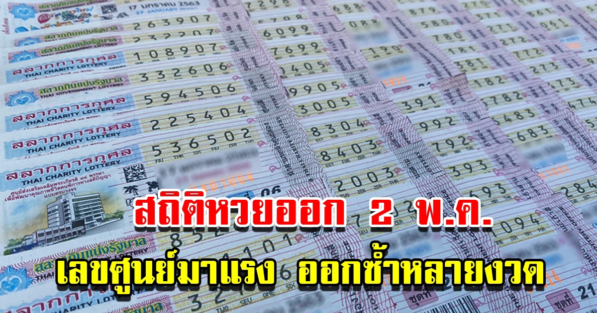 ส่องสถิติหวยออก 2 พฤษภาคม เลขศูนย์มาแรง ออกซ้ำหลายงวด