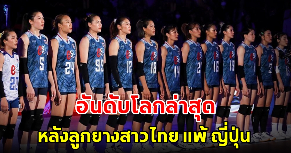 อันดับโลกล่าสุด วอลเลย์บอลหญิงทีมชาติไทย หลังแพ้ ญี่ปุ่น ศึกเนชันส์ลีก 2023