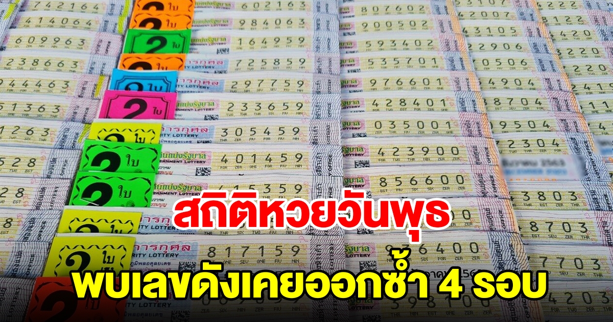 สถิติหวยออกวันพุธ ย้อนหลัง 10 ปี พบเลขดังเคยออกซ้ำ 4 รอบ