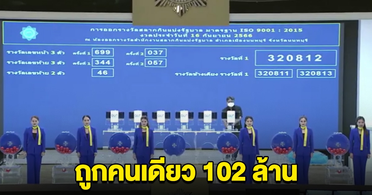 โอ้โห หมดทุกข์ หมดโศก ถูกรางวัลที่ 1 คนเดียว 102 ล้าน