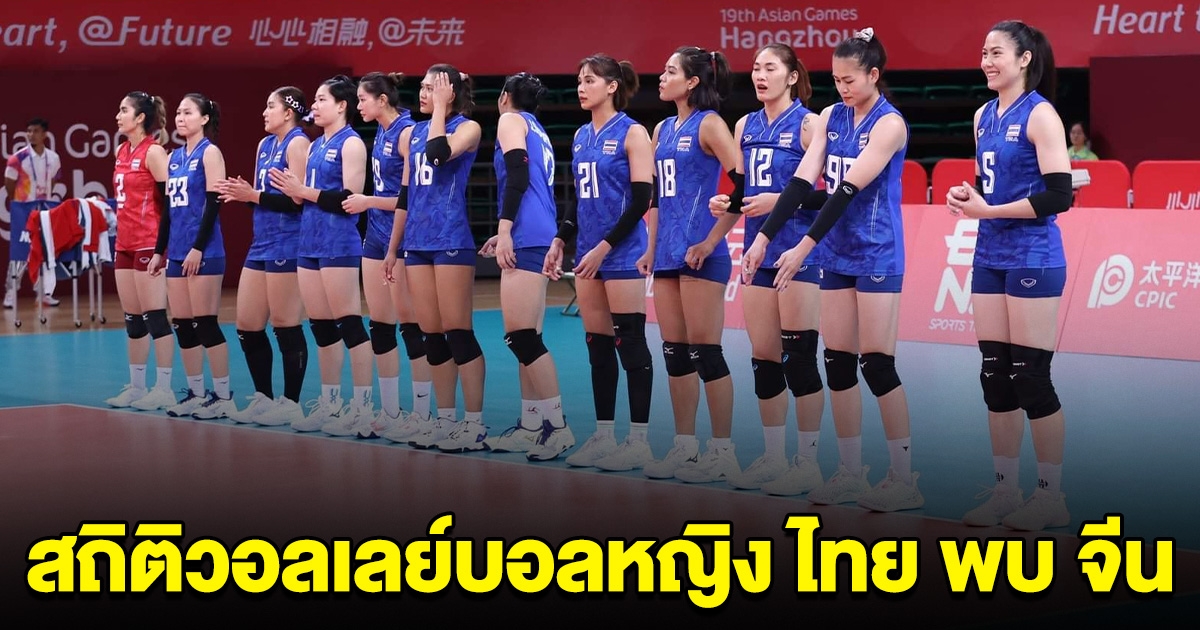 สถิติ หลังสุด วอลเลย์บอลหญิง ไทย พบ จีน ก่อนแข่งกันวันนี้