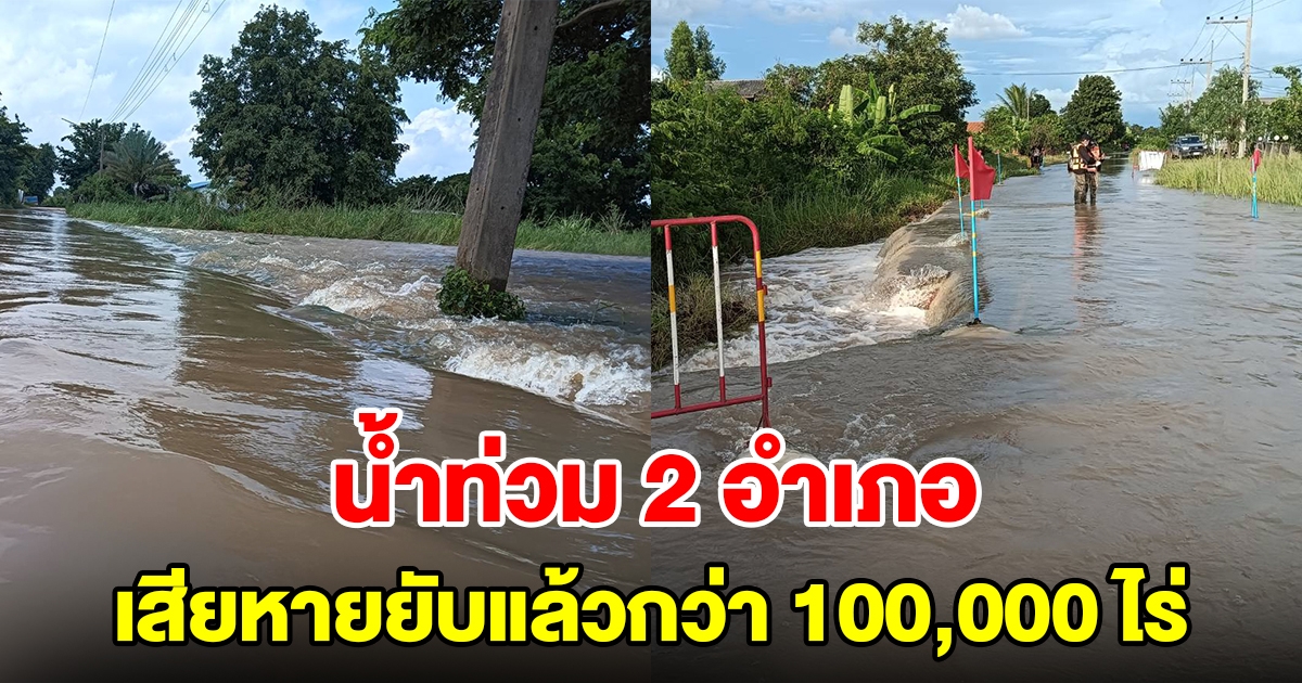 อ่วม น้ำท่วม 2 อำเภอ ไม่มีที่ท่าจะลดลง เสียหายยับแล้วกว่า 100,000 ไร่