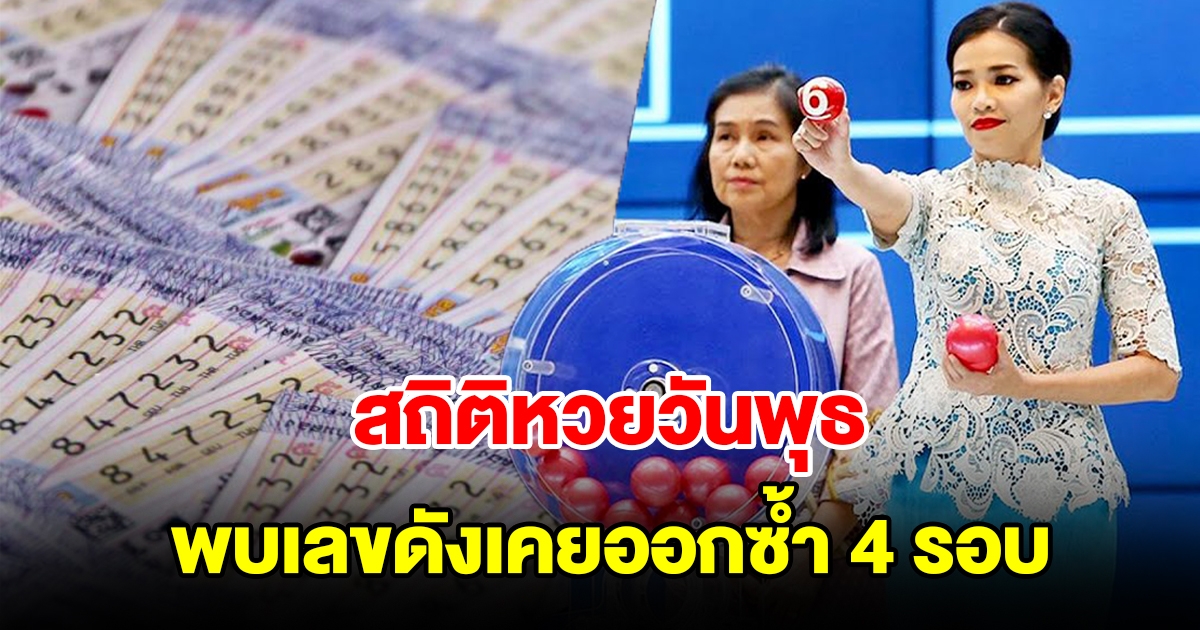 ส่องสถิติหวยออกวันพุธ ย้อนหลัง 10 ปี พบเลขดังเคยออกซ้ำ 4 รอบ