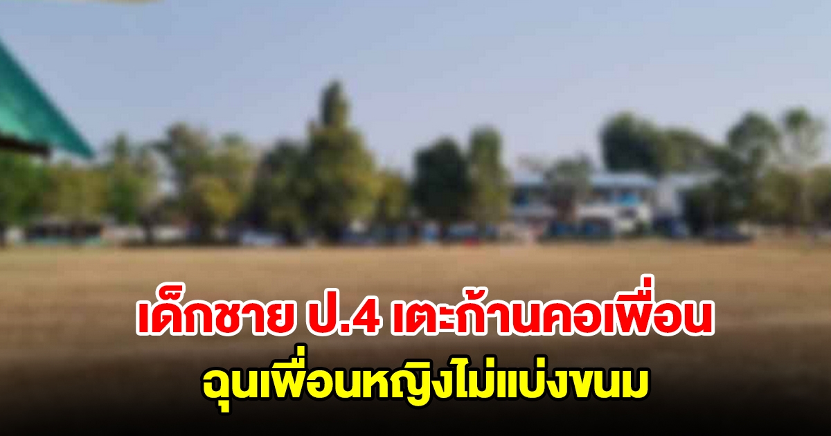 เด็กชาย ป.4 ฉุนเพื่อนหญิงไม่แบ่งขนม เตะก้านคอ 3 ครั้ง บวมช้ำ อาเจียน เจ็บหน้าอก
