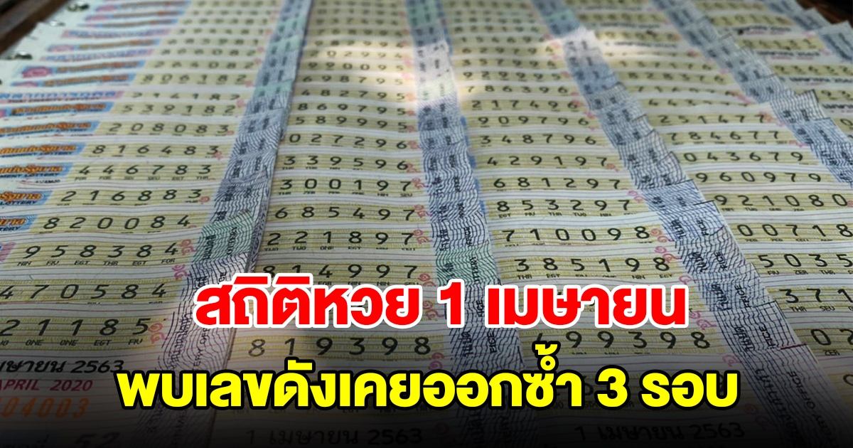 สถิติหวยออก 1 เมษายน ย้อนหลัง 20 ปี พบเลขดังเคยออกซ้ำ 3 รอบ