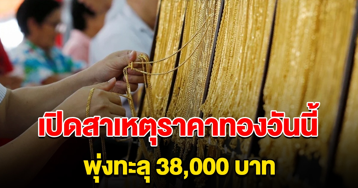 เปิดสาเหตุ ราคาทองวันนี้ พุ่งแรงทะลุ 38,000