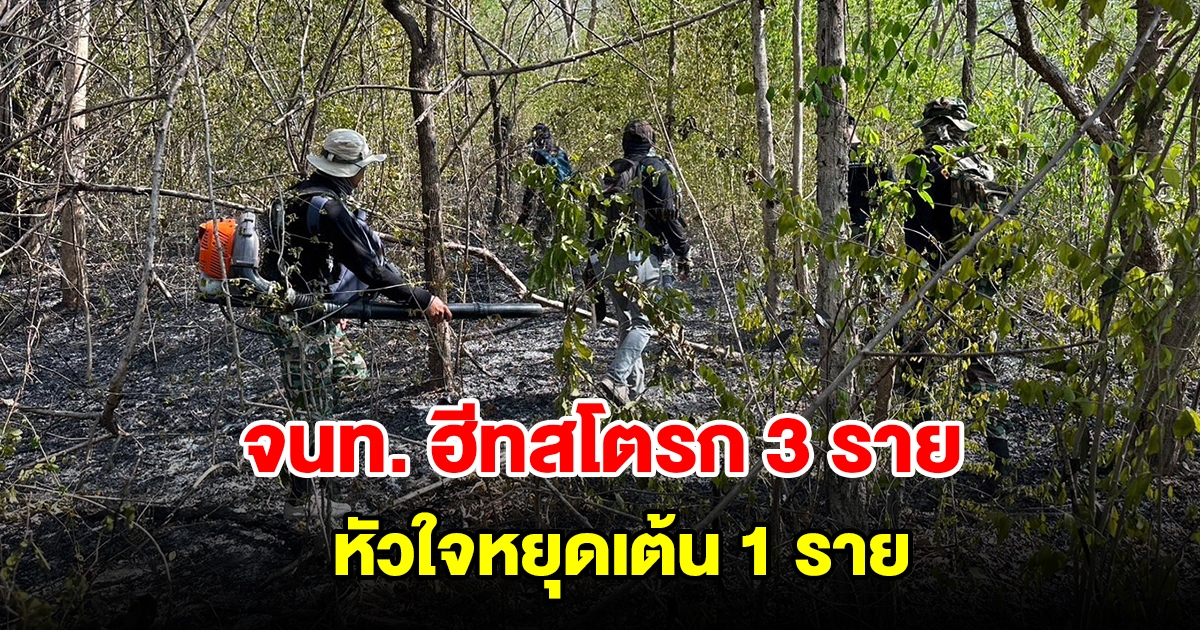 จนท.ดับไฟป่า ฮีทสโตรก 3 ราย หัวใจหยุดเต้น 1 ราย หลังเจอร้อนทะลุ 42 องศา