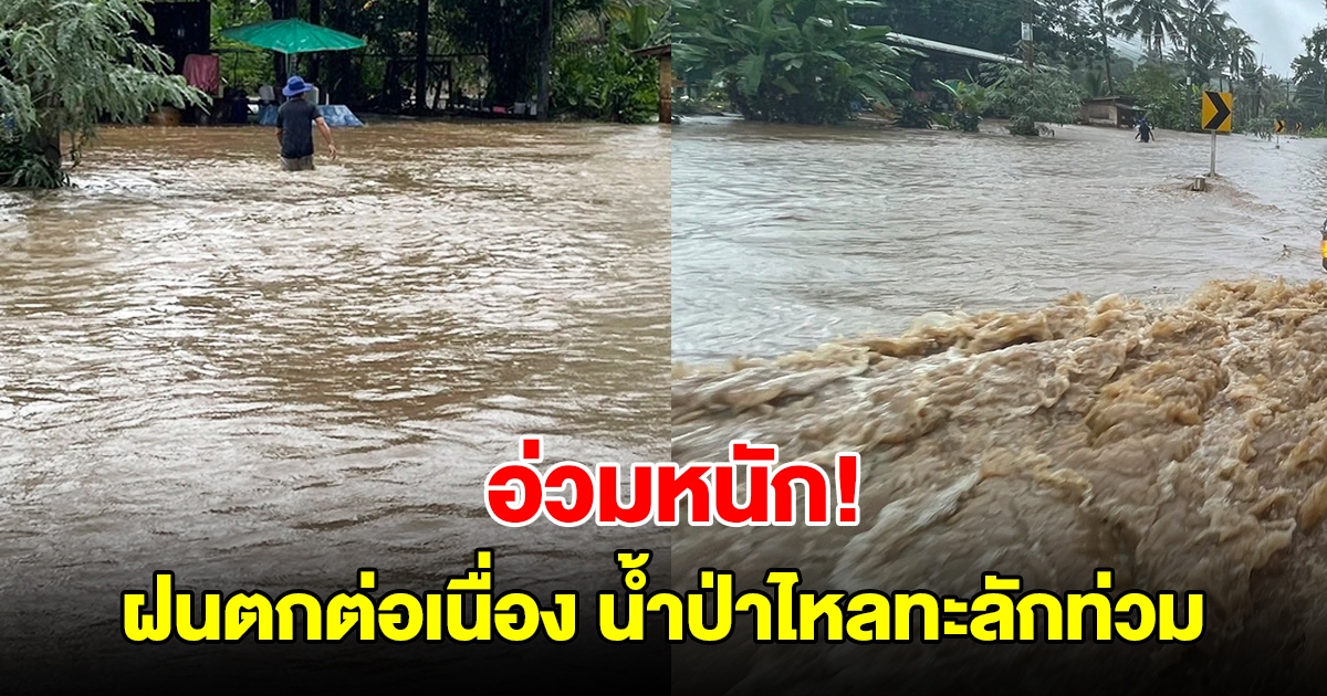 กาญจนบุรี อ่วมหนัก! ฝนตกต่อเนื่อง น้ำป่าไหลทะลักท่วม
