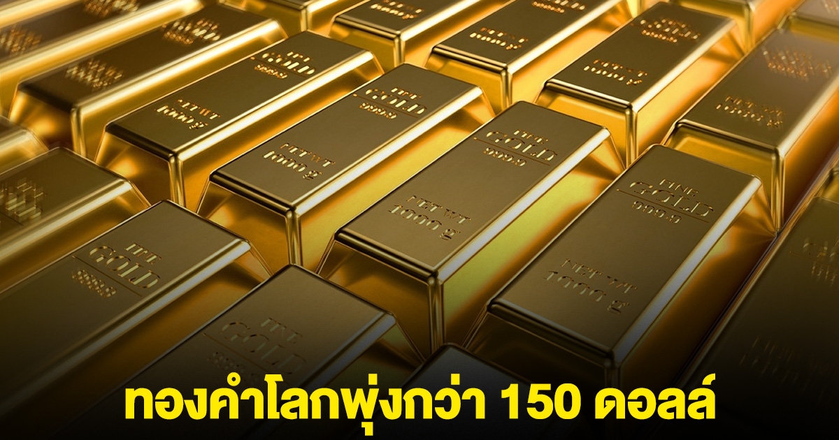 ทองคำโลกพุ่งกว่า 150 ดอลล์ในสัปดาห์เดียว