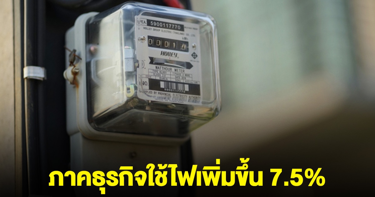 สนพ.เผย 9 เดือนแรกปีนี้ ภาคธุรกิจใช้ไฟเพิ่มขึ้น 7.5%