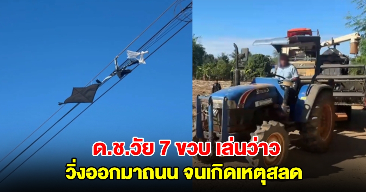 ด.ช.วัย 7 ขวบ เล่นวิ่งว่าวกลางไร่อ้อย แต่วิ่งเพลินออกมาถนน จนเกิดอุบัติเหตุเสียชีวิต