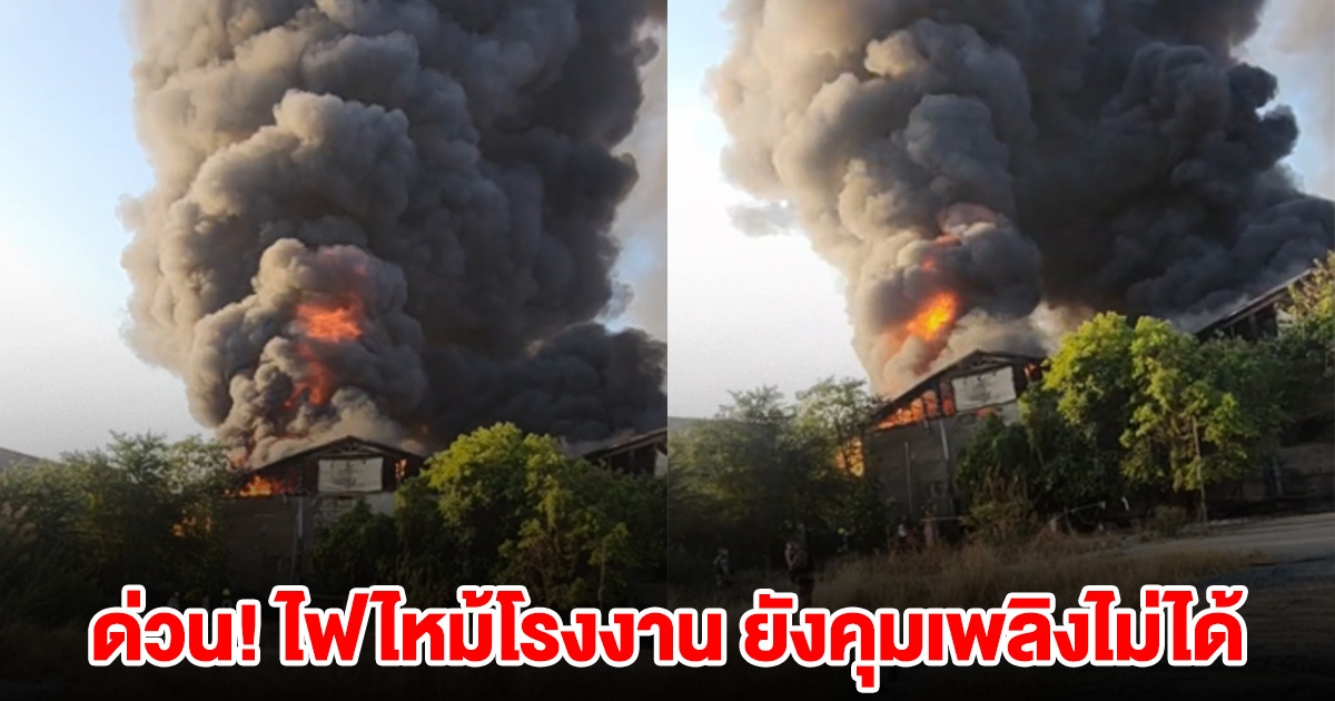 ด่วน! ไฟไหม้โรงงาน ยังคุมเพลิงไม่ได้