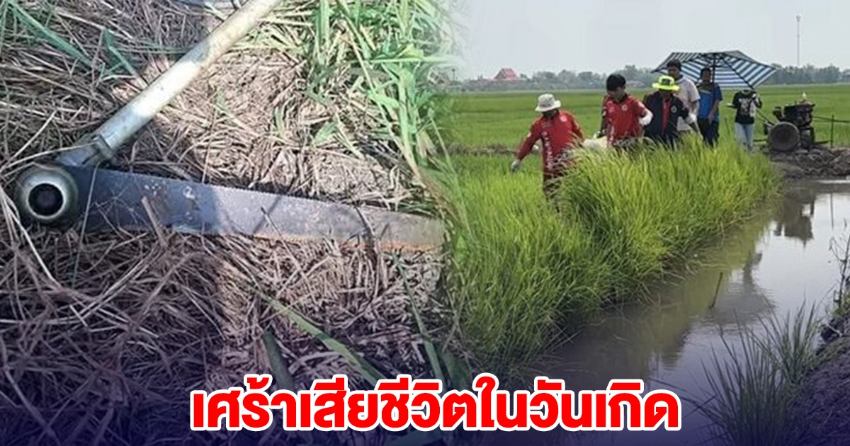 เสียชีวิตในวันเกิด ลุงไปตัดปลายข้าว ถูกใบมีดเครื่องตัดหญ้าแตกกระเด็นใส่