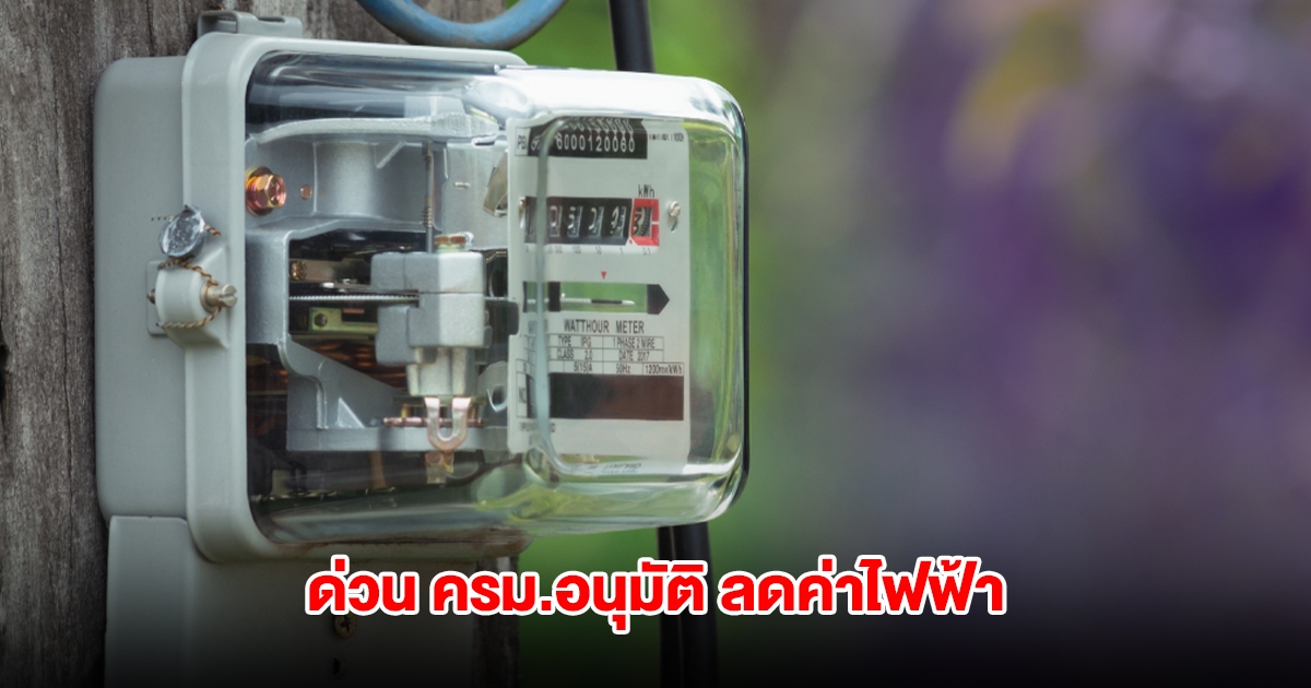 ด่วน ครม.อนุมัติมาตรการ ลดค่าไฟฟ้า เดือน พ.ค.-ส.ค.68