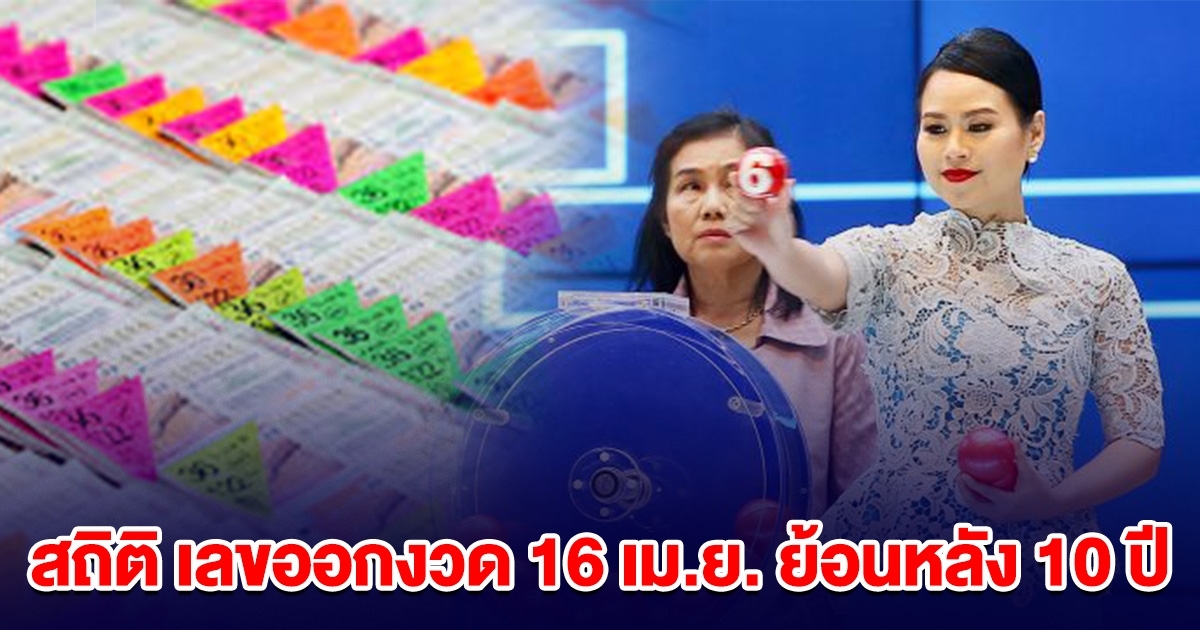 เปิดสถิติ เลขออกงวด 16 เม.ย. ย้อนหลัง 10 ปี