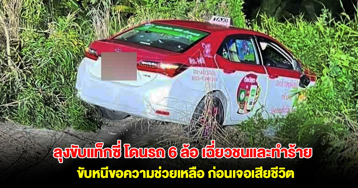 สลด ลุงขับแท็กซี่ โดนรถบรรทุก 6 ล้อ เฉี่ยวชนและทำร้าย ขับหนีขอความช่วยเหลือ ก่อนเจอเสียชีวิตพงหญ้าข้างทาง