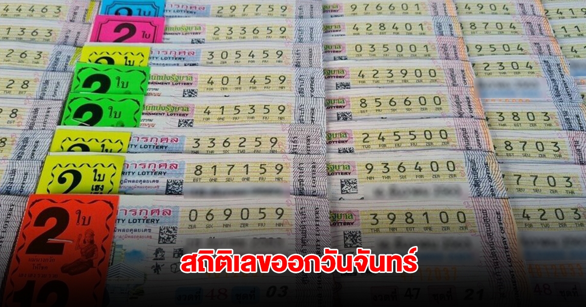 สถิติเลขออกวันจันทร์ ย้อนหลัง 10 ปี พบเลขเคยออกซ้ำ