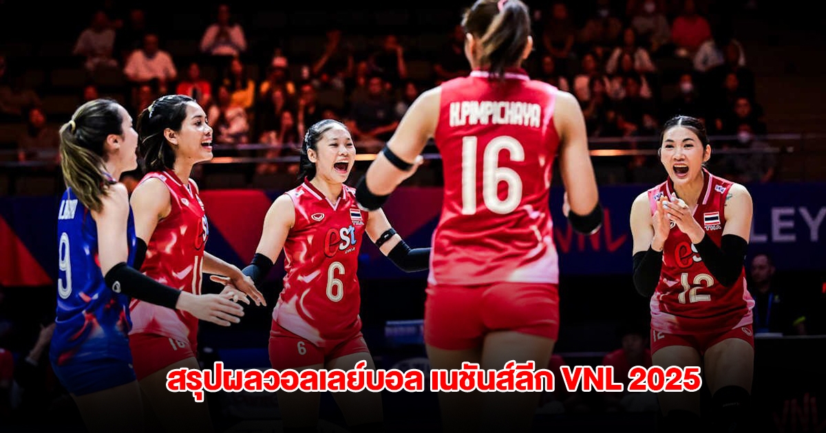 ครบทุกคู่ สรุปผลวอลเลย์บอลหญิงเนชันส์ลีก VNL 2025