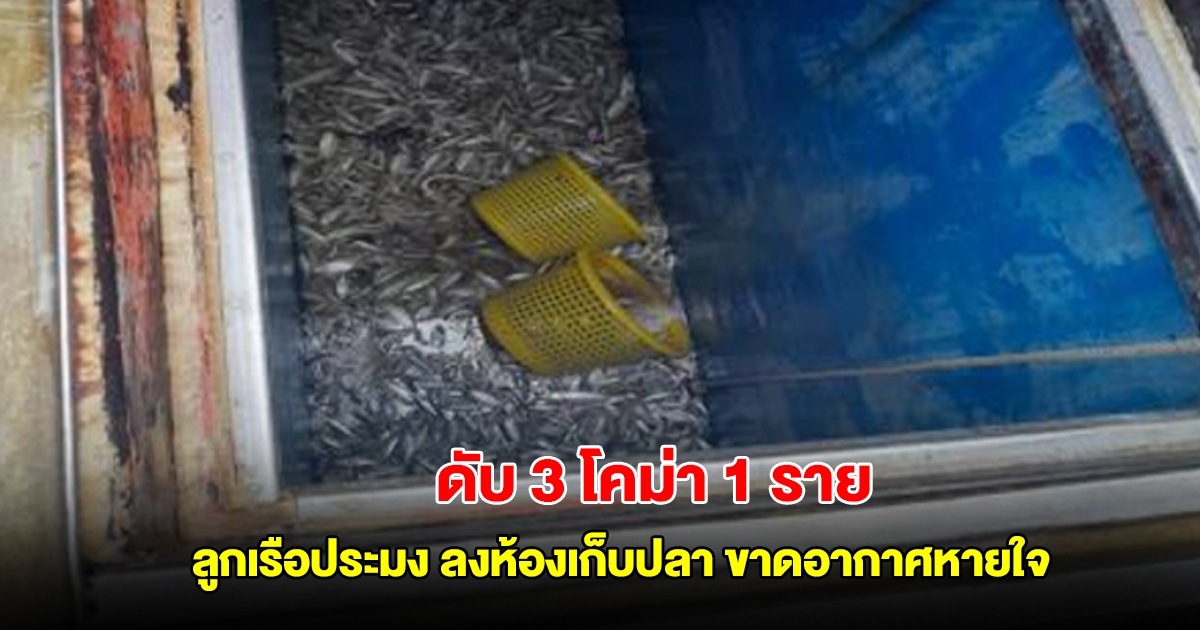 สลด! ลูกเรือประมง ลงห้องเก็บปลา เจอแก๊สเหม็นเน่า ขาดอากาศหายใจดับ 3 โคม่า 1 ราย