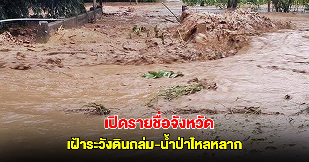 กรมทรัพยากรธรณี เปิดรายชื่อจังหวัด เฝ้าระวังดินถล่ม น้ำป่าไหลหลาก