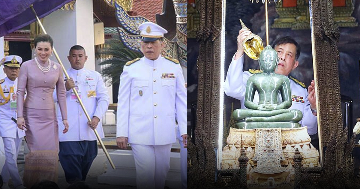 ในหลวง พระราชินี เสด็จฯ ไปทรงเปลี่ยนเครื่องทรงฤดูฝน ถวายพระแก้วมรกต