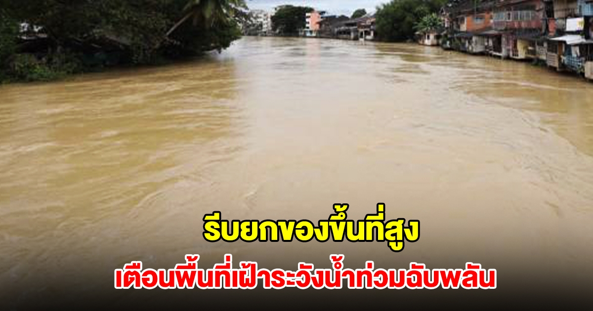 ด่วน! รีบยกของขึ้นที่สูง ปภ. ส่งข้อความเตือนพื้นที่เฝ้าระวังน้ำท่วมฉับพลัน