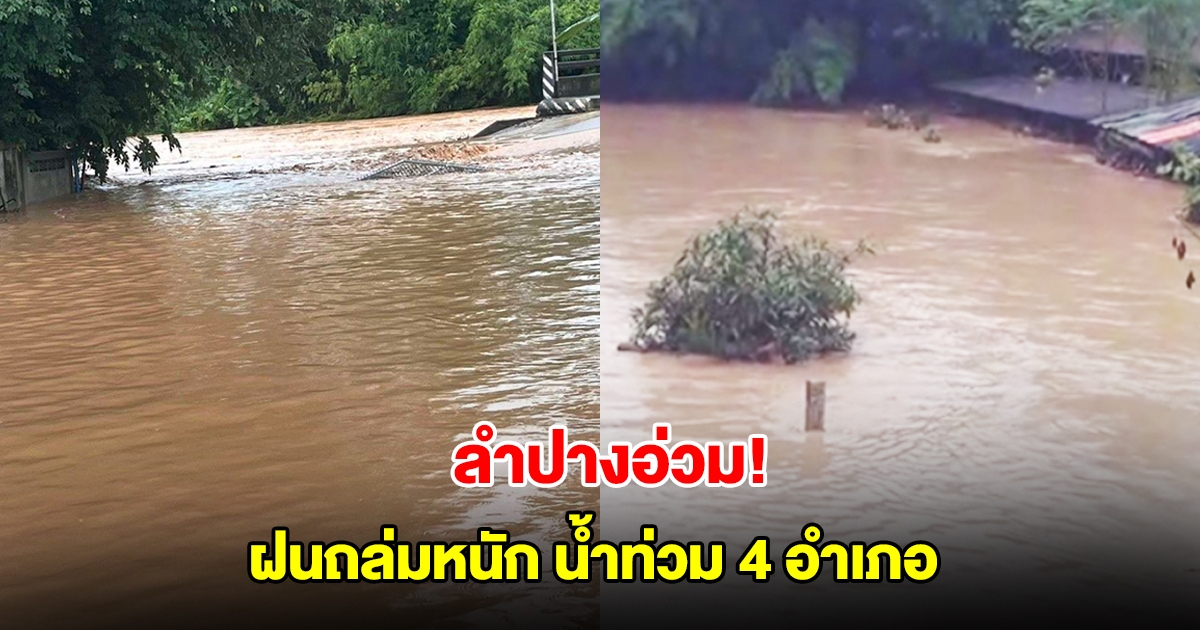 ลำปางอ่วม! ฝนถล่มหนัก น้ำท่วม 4 อำเภอ เร่งอพยพชาวบ้านอยู่ในที่ปลอดภัย