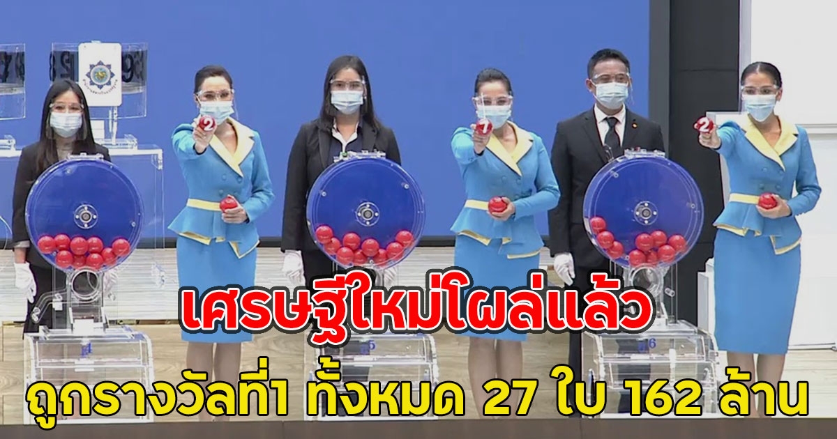 เศรษฐีใหม่โผล่แล้ว ถูกรางวัลที่1 ทั้งหมด 27 ใบ 162 ล้าน
