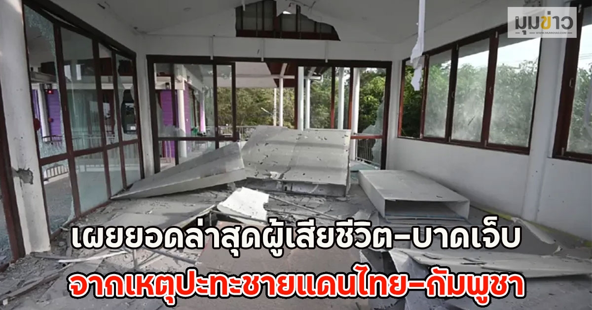 เผยยอดล่าสุดผู้เสียชีวิต-บาดเจ็บ จากเหตุปะทะชายแดนไทย-กัมพูชา