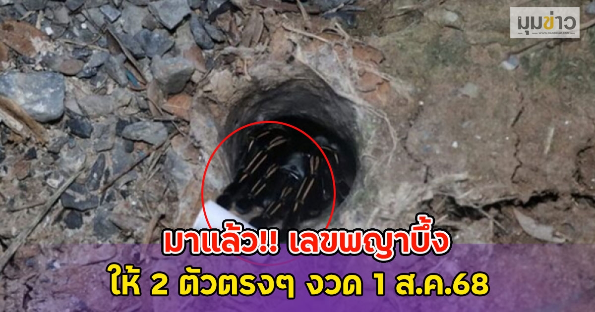 มาแล้ว!! เลขพญาบึ้ง ให้ 2 ตัวตรงๆ งวด 1 ส.ค.68
