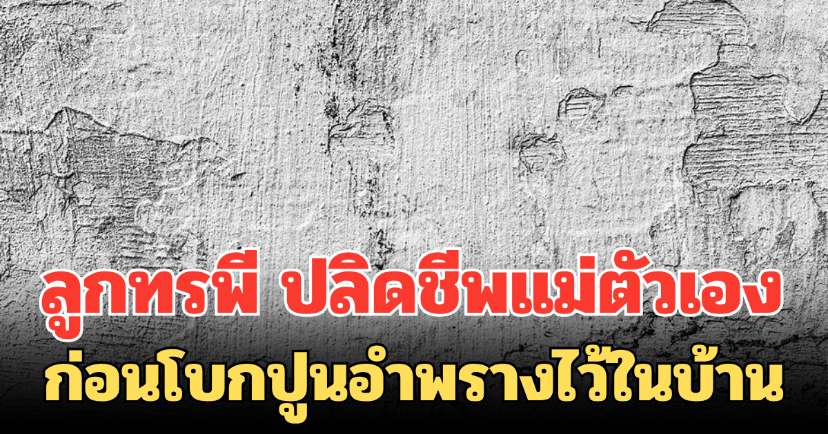 ลูกทรพี ปลิดชีพแม่ตัวเอง ก่อนโบกปูนอำพรางไว้ในบ้าน