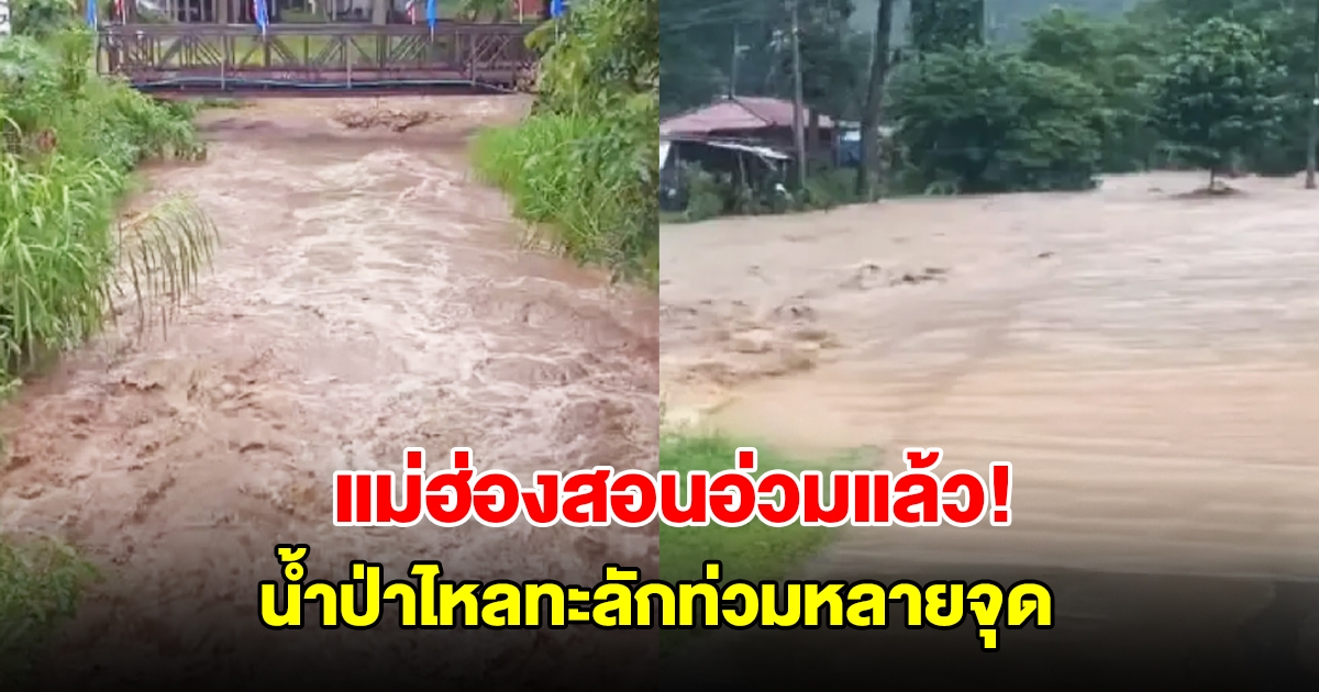 ด่วน! แม่ฮ่องสอนอ่วมแล้ว น้ำป่าไหลทะลักท่วมหลายจุด ระดับน้ำสูงเรื่อยๆ