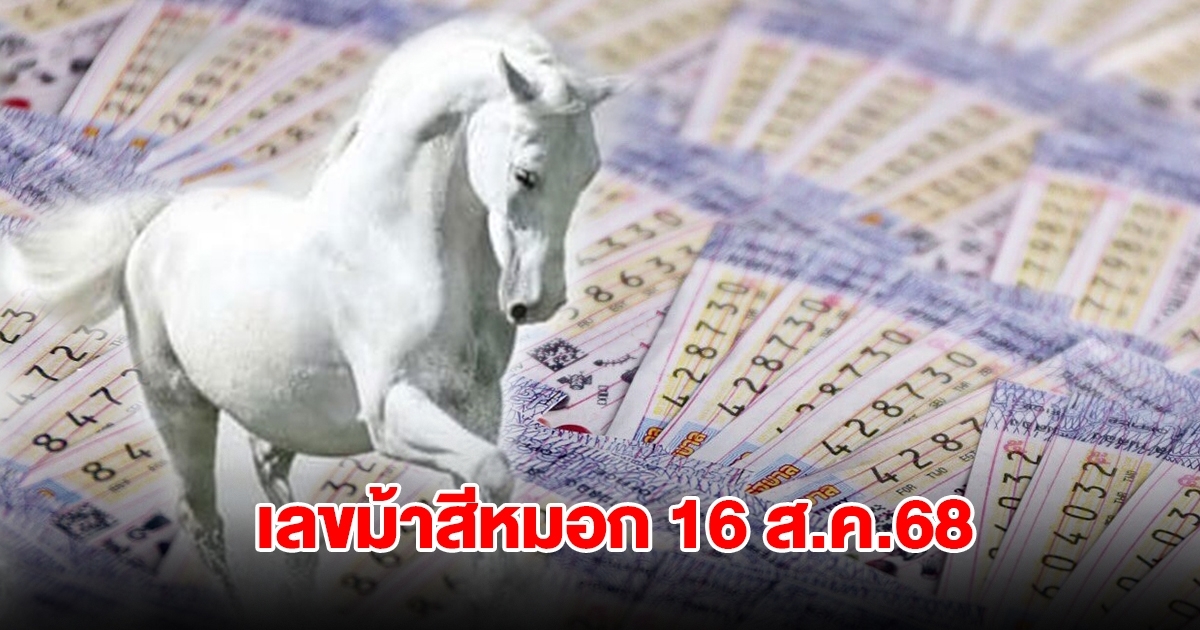 เลขม้าสีหมอก งวดวันที่ 16 สิงหาคม 2568