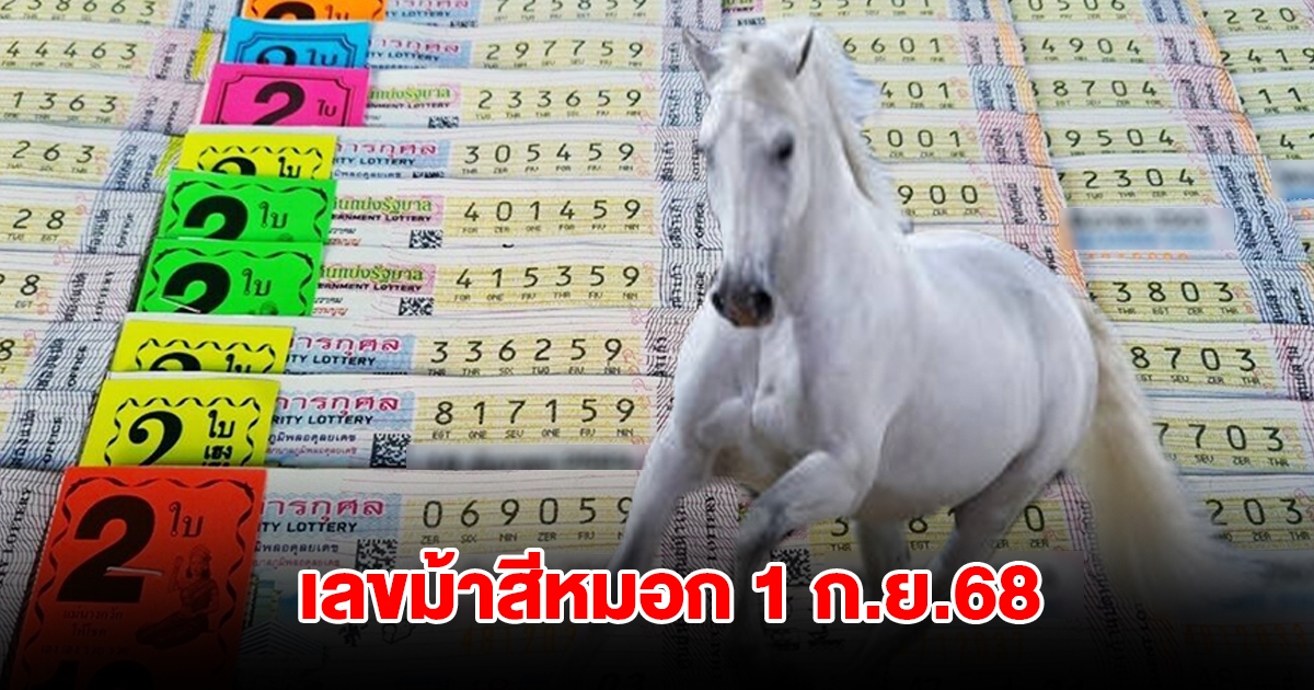 มาแล้ว เลขม้าสีหมอก งวดวันที่ 1 กันยายน 2568